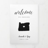 Oregon Wedding Welcome Letter & Itinerary Dreifach-gefaltete Programmkarte (Cover)
