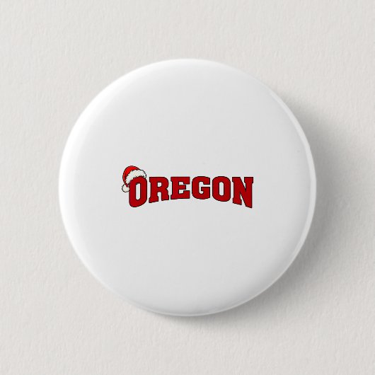 Oregon Weihnachten Santa Hut Retro Throwback Anden Button (Vorderseite)