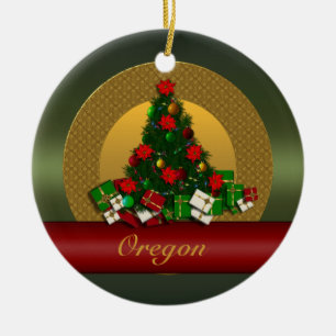 Oregon-Weihnachtsbaum-Verzierung Keramik Ornament