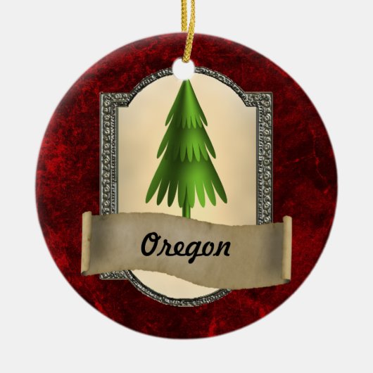 Oregon-Weihnachtsverzierung Keramikornament (Vorne)