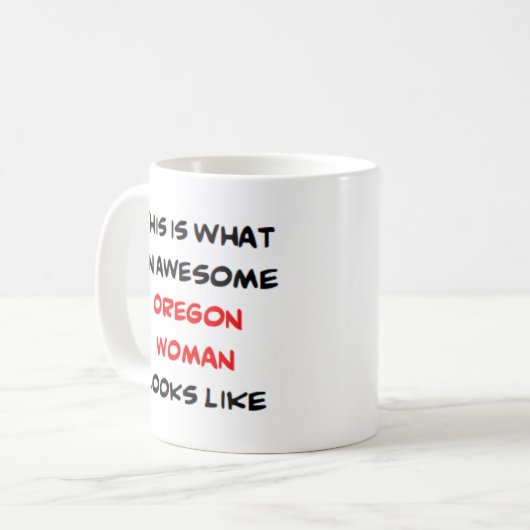 oregon woman, awesome kaffeetasse (Vorderseite Links)