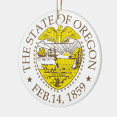 Oregon-Zeichen Keramik Ornament (Links)
