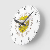 Oregon-Zeichen Runde Wanduhr (Winkel)