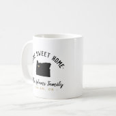 Oregon Zuhause Sweet Zuhause Family Monogram Tasse (Vorderseite Links)