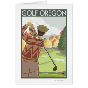 OregonGolf Scene Vintage Travel Poster