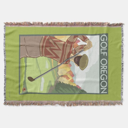 OregonGolf Szenen-Vintages Reise-Plakat Decke (Vorderseite)