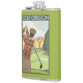 OregonGolf Szenen-Vintages Reise-Plakat Flachmann (Links)