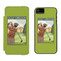 OregonGolf Szenen-Vintages Reise-Plakat