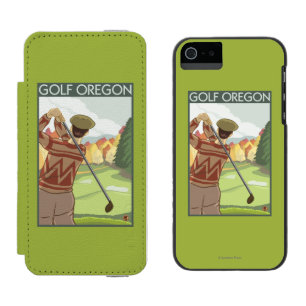 OregonGolf Szenen-Vintages Reise-Plakat Incipio Watson™ iPhone 5 Geldbörsen Hülle