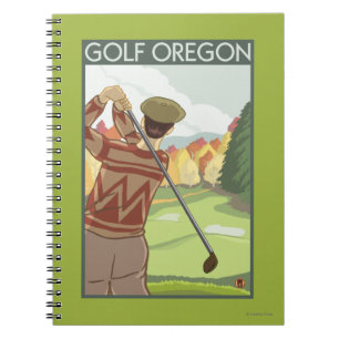 OregonGolf Szenen-Vintages Reise-Plakat Notizblock