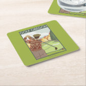 OregonGolf Szenen-Vintages Reise-Plakat Rechteckiger Pappuntersetzer (angewinkelt)