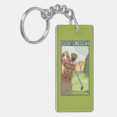 OregonGolf Szenen-Vintages Reise-Plakat Schlüsselanhänger (Vorderseite links)