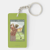 OregonGolf Szenen-Vintages Reise-Plakat Schlüsselanhänger (Rückseite)