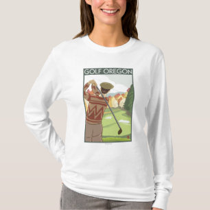 OregonGolf Szenen-Vintages Reise-Plakat T-Shirt
