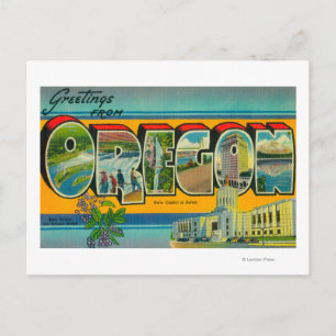 OregonGroße Buchstabenszenen 3 Postkarte