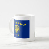Oregonische Flagge + Karte Tasse (Vorderseite Links)