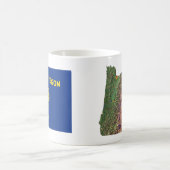 Oregonische Flagge + Karte Tasse (Mittel)