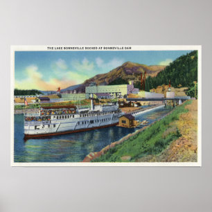 OregonLake Bonneville Steamer Docked at the Poster