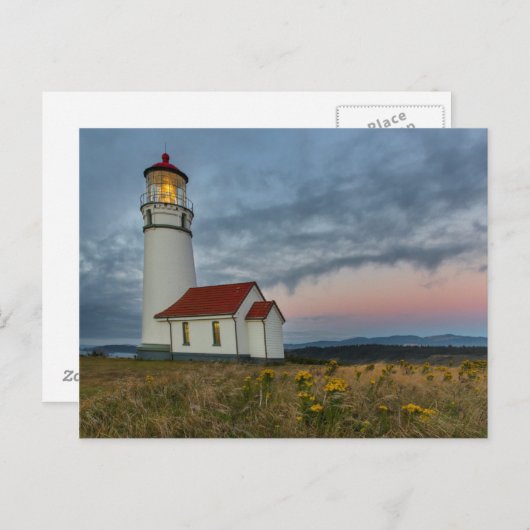 Oregons ältester Leuchtturm am Cape Blanco Staat Postkarte (Vorne/Hinten)