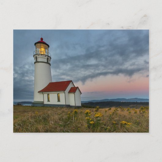 Oregons ältester Leuchtturm am Cape Blanco Staat Postkarte (Vorderseite)
