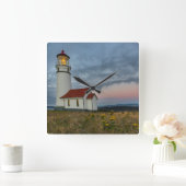 Oregons ältester Leuchtturm am Cape Blanco Staat Quadratische Wanduhr (Zuhause)