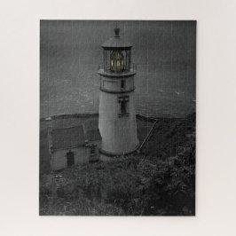 Oregon's historisches Heceta Head Lighthouse B&W Puzzle