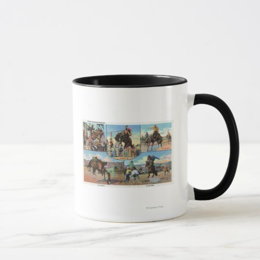 OregonScenic Views of Rodeo Bronco Busters Tasse (Rechts)