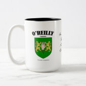 O'Reilly Familienwappen, Übersetzung und Bedeutung Zweifarbige Tasse (Links)