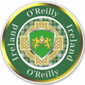 O'Reilly Irish Shield/Celtic Cross Personalisiert Aufkleber (Vorderseite)