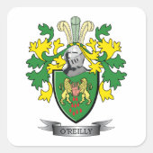 O'Reilly-Wappen Quadratischer Aufkleber (Vorderseite)