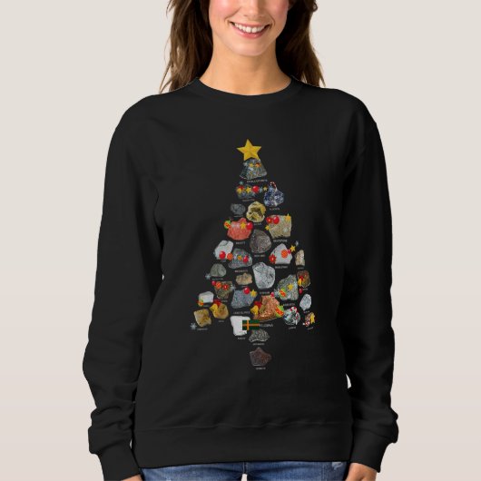 Ores Minerals Gems Rocks sammeln Weihnachtsbaum Sweatshirt (Vorderseite)