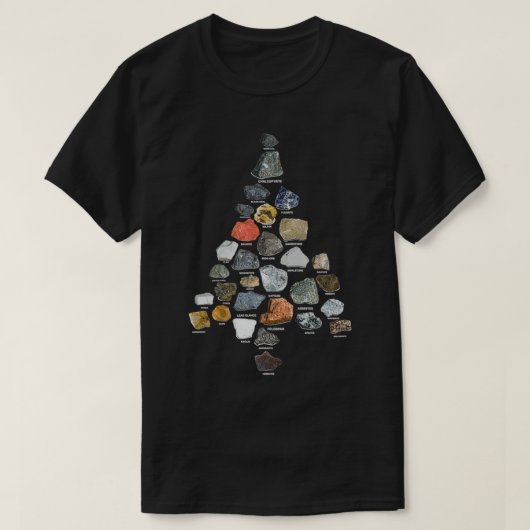 Ores Minerals Gems Rocks sammeln Weihnachtsbaum T-Shirt (Design vorne)