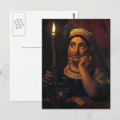 Orest Kiprensky - Glücksbringer mit Kerze Postkarte (Vorne/Hinten)