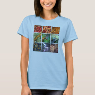 "Orgaenica" Fraktal Polyptych Frauen Spitzen T-Shirt