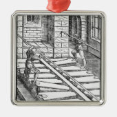 Organ-Bälge und Gebläse Silbernes Ornament (Vorne)