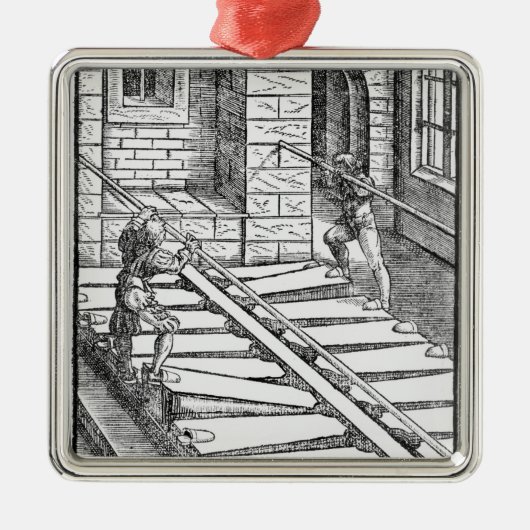 Organ-Bälge und Gebläse Silbernes Ornament (Vorne)