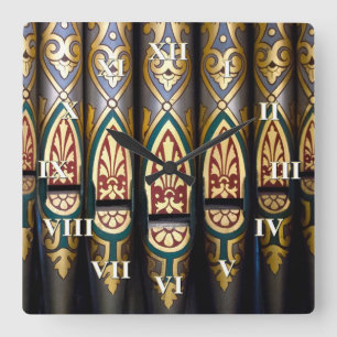 Organ clock - Numerals Quadratische Wanduhr