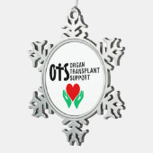 Organ Donation Awareness Snowflake Holiday Schneeflocken Zinn-Ornament (Rechts)