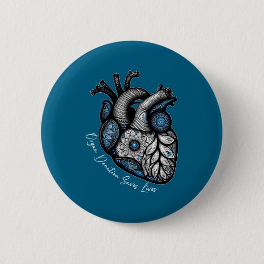 Organ Donation Saves Lives Heart Transplant Cardia Button (Vorderseite)