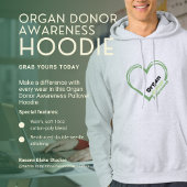 Organ Donor Awareness Pullover Hoodie