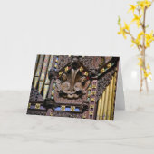Organ, Ely Cathedral, UK  greeting card Karte (Gelbe Blume)