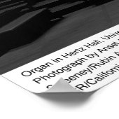 Organ in Hertz Hall, UC Berkeley, 1966 Poster (Ecke)