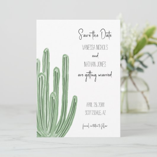 Organ Pipe Kaktus Save the Date Einladung (Stehend Vorderseite)