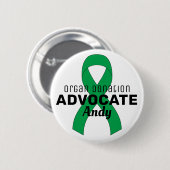 Organ Spende Advocate Ribbon White Button (Vorne & Hinten)