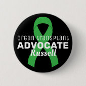 Organ Transplant Advocate Ribbon Black Button (Vorderseite)