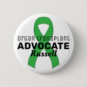 Organ Transplant Advocate Ribbon White Button (Vorderseite)