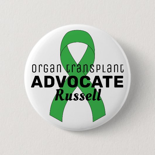 Organ Transplant Advocate Ribbon White Button (Vorderseite)