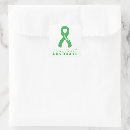 Organ Transplant Advocate White Quadratischer Aufkleber (Tasche)