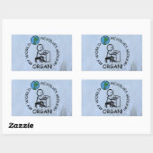 Organ - Welt dreht sich um rechteckige Aufkleber (Blatt)