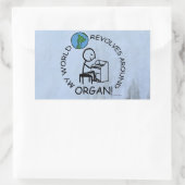 Organ - Welt dreht sich um rechteckige Aufkleber (Tasche)